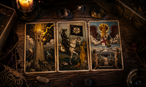 Tarot Karten: Der Turm, Der Tod, Das Gericht