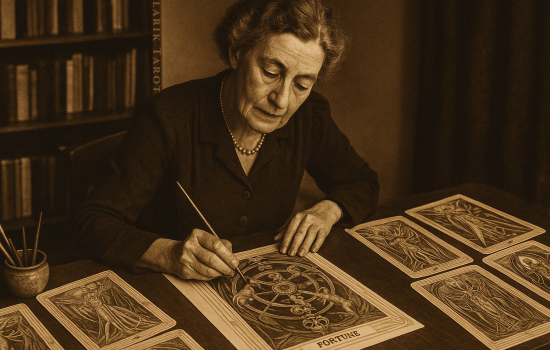 Lady Frieda Harris Lady Frieda Harris beim Arbeiten am Thoth-Tarot